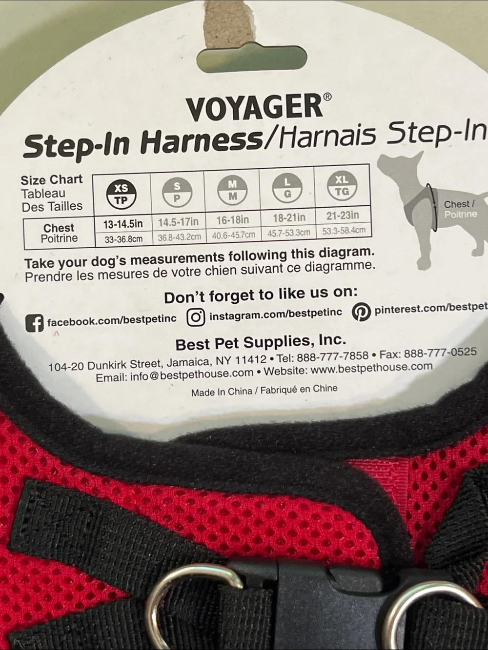Voyager Red Breathable Step-In Dog Harness